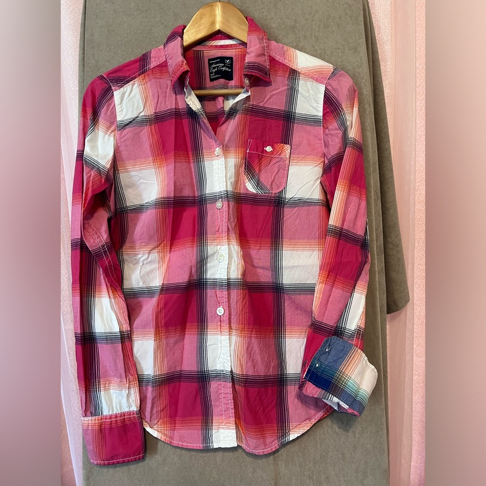 American Eagle Long Sleeve Button Up Shirt, Size S.